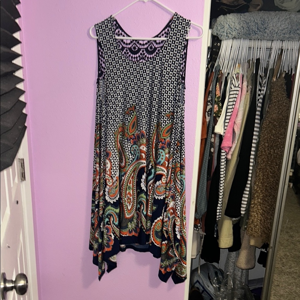 Colorful Paisley Sleeveless Dress